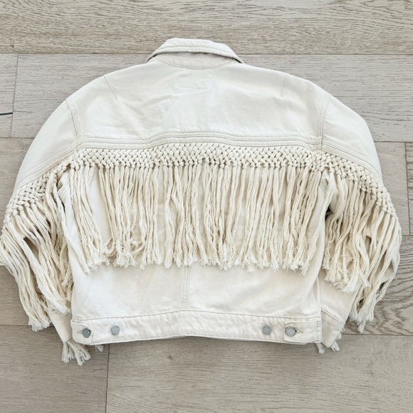 BLANK NYC Anthropologie Sacha Fringed Denim Jacket  NEW Small - Picture 3 of 3